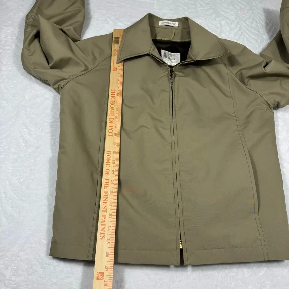 VTG London Fog Men's 40Reg Harrington‎ Jacket Removable Faux Fur Lining Tan 70's